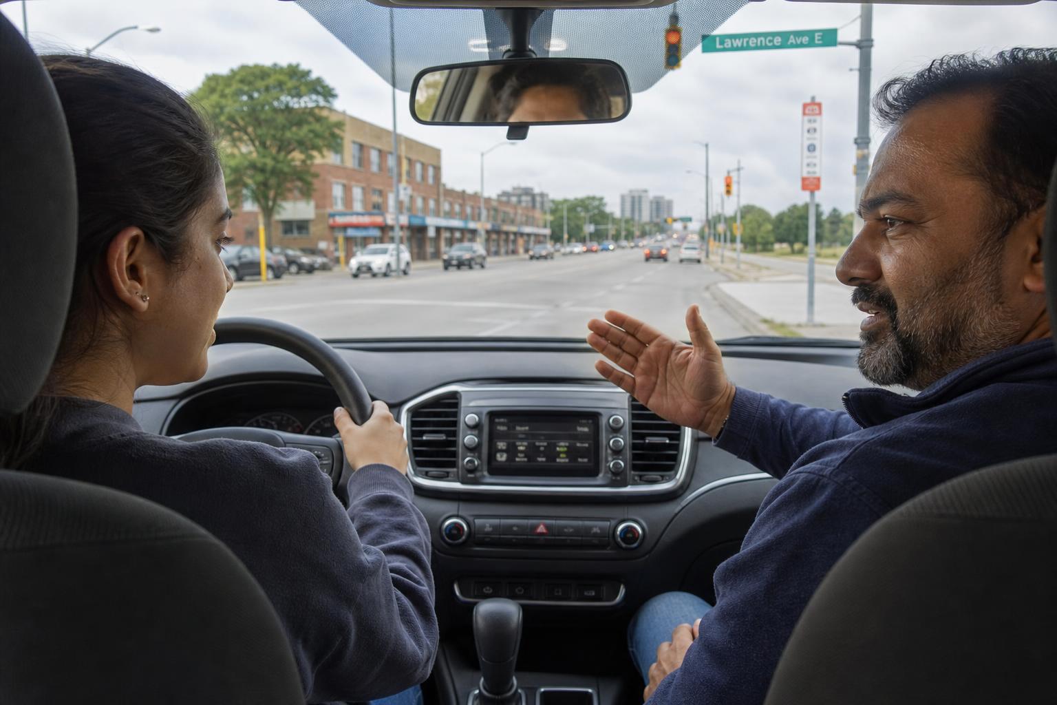 Yusra Driving School instructor coaching a student